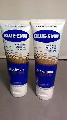 $21.99 • Buy 2 BLUE-EMU Maximum Pain Relief CREAM 3 Oz Fast Acting Emu Oil Exp 05/2025