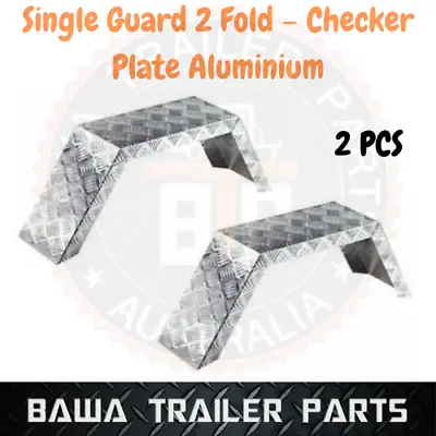 $125 • Buy Single Axle 9  2 Fold Mudguards – Checker Plate Aluminium - Fender Trailer Guard