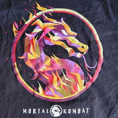 Mortal Kombat 2021 Video Game Movie Men's M Black Graphic T-Shirt Tee Retro Logo • $11.95