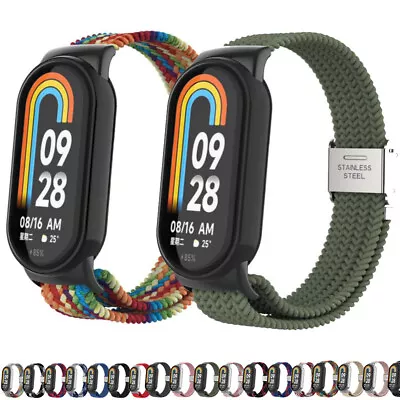 Elastic Adjustable Nylon Braided Metal Clasp Strap Band For Xiaomi Mi Band 8 • £6.99