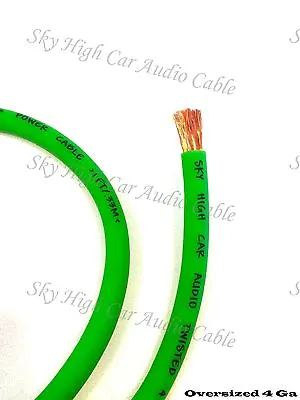 $2.49 • Buy 4 Gauge OFC AWG  LIME GREEN Power Ground Wire Sky High Car Audio By The Foot Ft 