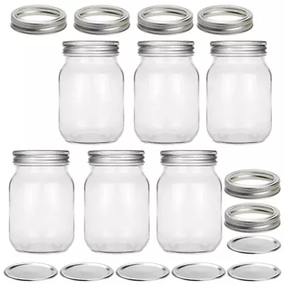  6 Pcs Small Jam Jars Mason Airtight Glass With Lid Jelly Mini • $47.68