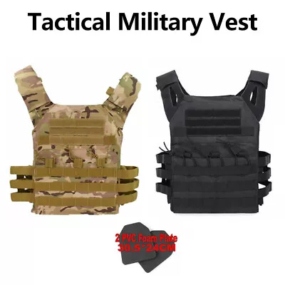 Military Tactical Vest JPC Airsoft Molle Combat Plate Carrier Paintball Hunting • $33.80