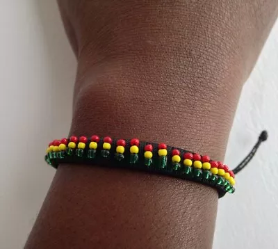 Wrist Band Bracelet Masai Beads Colorful African Unisex Adjustable Rasta Kenya • $7.99