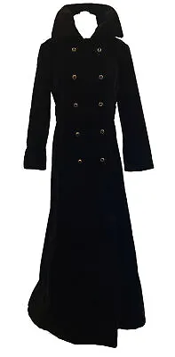 Vintage Surrey Classics Velvet Coat Black Long Opera Steampunk Hollywood S/M • $49.99
