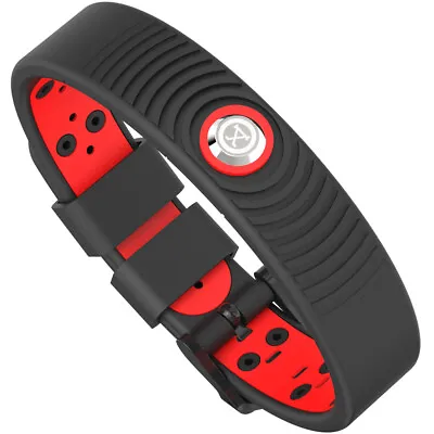 Proexl 18k Sports Magnetic Bracelet - Waterproof - Breathable Strap - Black-red • $42