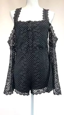 Alice McCall Black Lace Bare Shoulder Playsuit Size 8 • $189