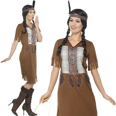 Native American Inspired Warrior Princess Fancy Dress Costume Indian By Smiffys • £29.99