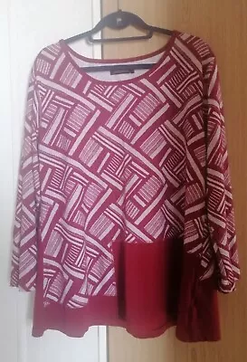 Ladies Top Purplerose Size Large Maroon Funky Design  • £11