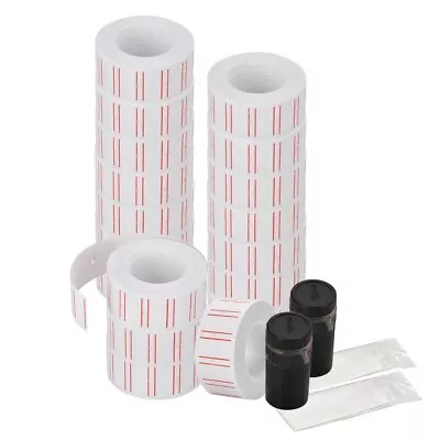 20 Rolls 12000 Price Label Paper Tag Sticker MX-5500 Labeller Gun White Red Line • $16.77