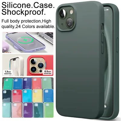 $9.99 • Buy For IPhone 14 13 12 11 Pro Max XR SE 22 7/8 Plus Shockproof Case Silicone Cover