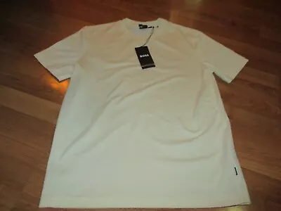 New Nwt Mens Hugo Boss Short Sleeve T-shirt Jersey Size L Large White/cream • $29.99