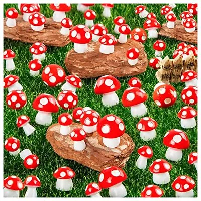 Easter Tiny Mushrooms For Crafts Fairy Garden Mushroom Mini Resin Mushroom Decor • $10.13
