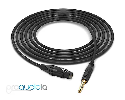 Mogami 2552 Cable | Neutrik Gold XLR-F 1/4  TRS | Black 6 Feet | 6 Ft. | 6 Ft' • $29