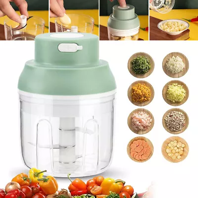 Electric Chopper Cordless Cutter Mini USB Rechargeable For Onion Vegetable Fruit • $7.90