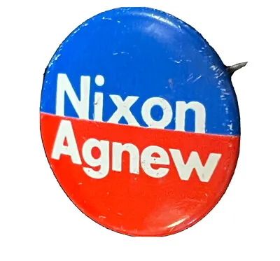1972 Richard Nixon Spiro Agnew 29mm Pin Republican Campaign Button Green Duck Co • $16.25