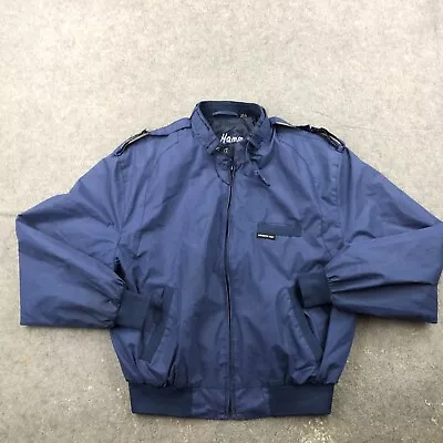 Members Only Jacket Mens Large 44 Blue Full Zip Pockets Bomber Casual • $24.95