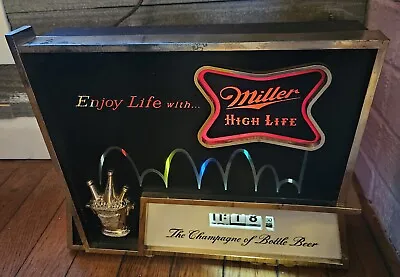 Enjoy Life Miller High Life Beer Bouncing Ball Clock Motion Sign • $232.50