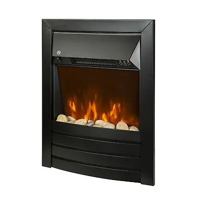 Zanussi Inset Fire Heater 2000W Electric Black LED Display & Timer ZEFIST1003B • £124.99