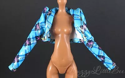 Monster High Doll G3 Frankie Stein Coffee Break Blue Plaid Pleather Jacket • $8.99