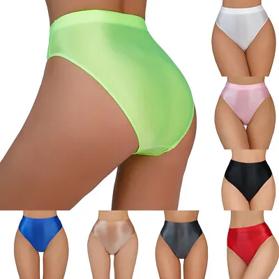 £7.19 • Buy Ladies Men Silky Shiny Satin Glossy Wet Look Knickers Briefs Underwear Panties