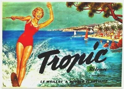 Original Vintage Poster TROPIC SWIMSUIT BEACH SURF GIRL C.1950 • $560