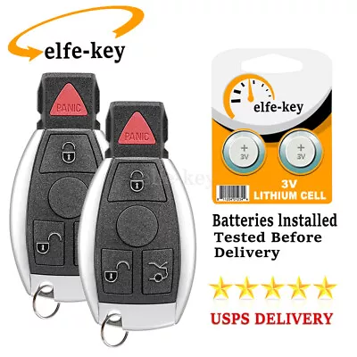 2 For Mercedes-benz Glk Gl C Cl E S Sl 4 Button Smart Keyless Remote Car Key Fob • $31.29