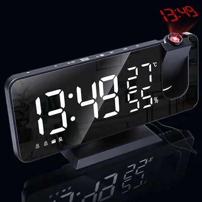 £22.99 • Buy LED Digital Projection Alarm Clock FM Radio Snooze Dimmer Ceiling Projector UK