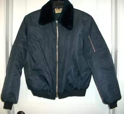 Vintage K-MART Police Security Bomber Jacket Men's Medium (38/40) Fleece Collar • $149.98