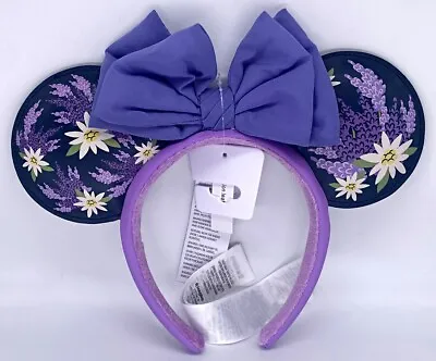 Disney Parks French Lavender Lilac Purple Flower Minnie Mouse Ears Headband 2022 • £12.35