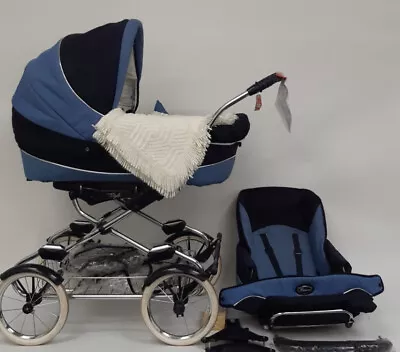 £3.50 • Buy Bebecar Grand Style Pram Model BS7409 With Rain Covers Upright Seat Parasol #148