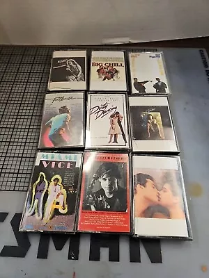 Lot Of 9 Original Sound Track Cassettes Footloose Big Chill Miami Vice Eddie Cru • $18