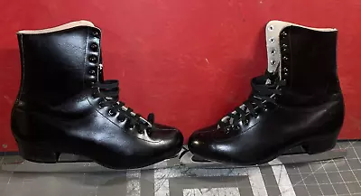 Vintage CCM Men's Black Ice Skates Size 10 With Excellent Sterling Blades • $99.99