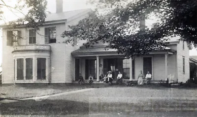 1916 H.E. Ellsworth Photographer Meadville PA RPPC Family At House • $5.50