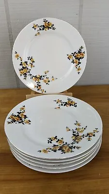 Victoria China Czecho-Slovakia Porcelain (6)  Salad Plates VIT179 Yellow  Roses • $39