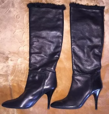 Giuseppe Zanotti  Vicini Rabbit Lined Knee Boots Size 395 Italy • $399.99