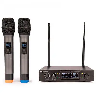 Kam UHF Fixed Twin Channel Professional Wireless Microphone System • £119