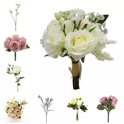 Silk/Artificial Bouquet/Single Stem/ Sprays Wedding Bridal Flower • £4.95