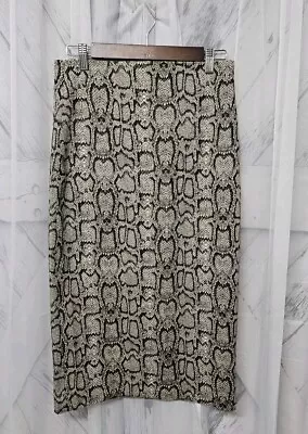 NWT Zara Brown Snakeskin Midi Pencil Skirt Size M • $30