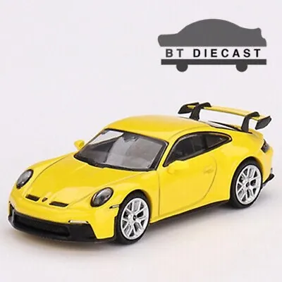 Mini Gt Porsche 911 ( 992 ) Gt3 1/64 Diecast Model Car Racing Yellow Mgt00565 • $12.99