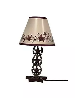 SnS Cowboy Western Horseshoe Vintage Hand Painted Resin Table Lamp Country  • $57.25