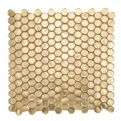 Moonlit Gold Penny Round Mosaic Tile Kitchen Backsplash Bathroom Shower TDH14MDR • $3.99