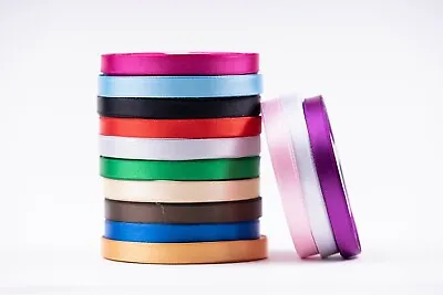 £2.39 • Buy 23 Metres, DOUBLE SIDED Satin Ribbon (Rolls). 6mm 10mm 15mm 25mm 38mm Widths