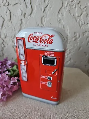 Vintage Coca Cola Mini Vending Machine Metal Tin • £18.04