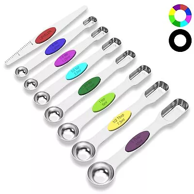 Magnetic Measuring Spoons Set Stainless Steel Dual Sided Spoons Set Of 8 St... • $20.76