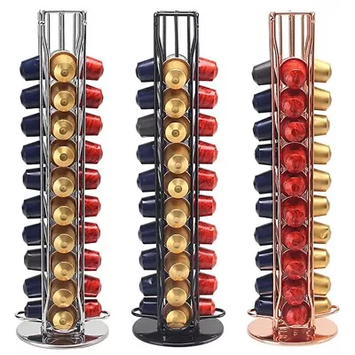 Rotating 40 Capsule Coffee Pod Capsule Holder Tower Stand Rack For Dolce Gusto • $52.38