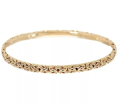 Medium Average Byzantine Bangle Bracelet 14K Yellow Gold Plated Real 925 Silver • $55.30