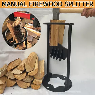 Manual Firewood Kindling Splitter Racker Wood Splitting Wedge Log Cutter Tool • £21.99