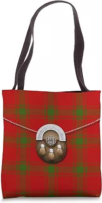 Scottish Clan MacDonald Of Sleat Tartan Plaid With Sporran Tote Bag 16 Inches  • $33.28