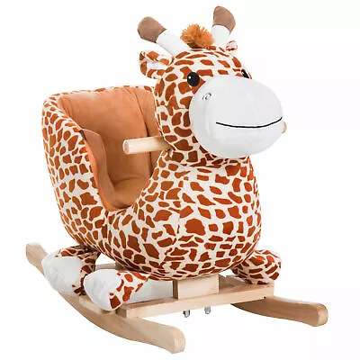 Qaba Baby Kids Toy Plush Rocking Horse Vintage Giraffe Chair Seat Rocker Toddler • $61.35